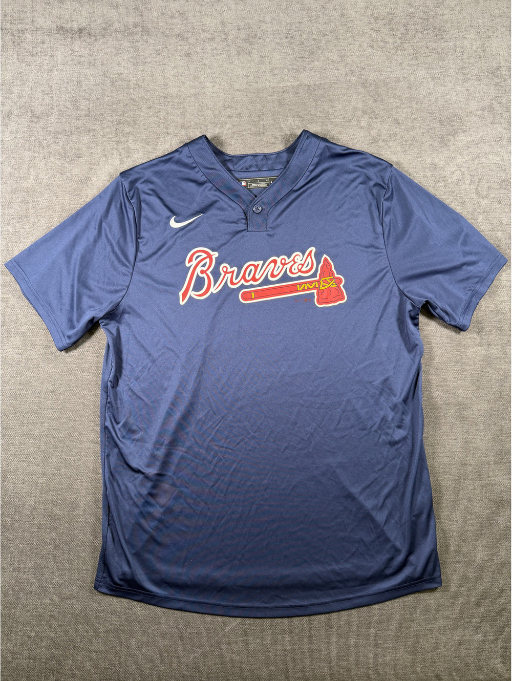 Nike Atlanta Braves MLB Baseball Jersey Large Navy Blue